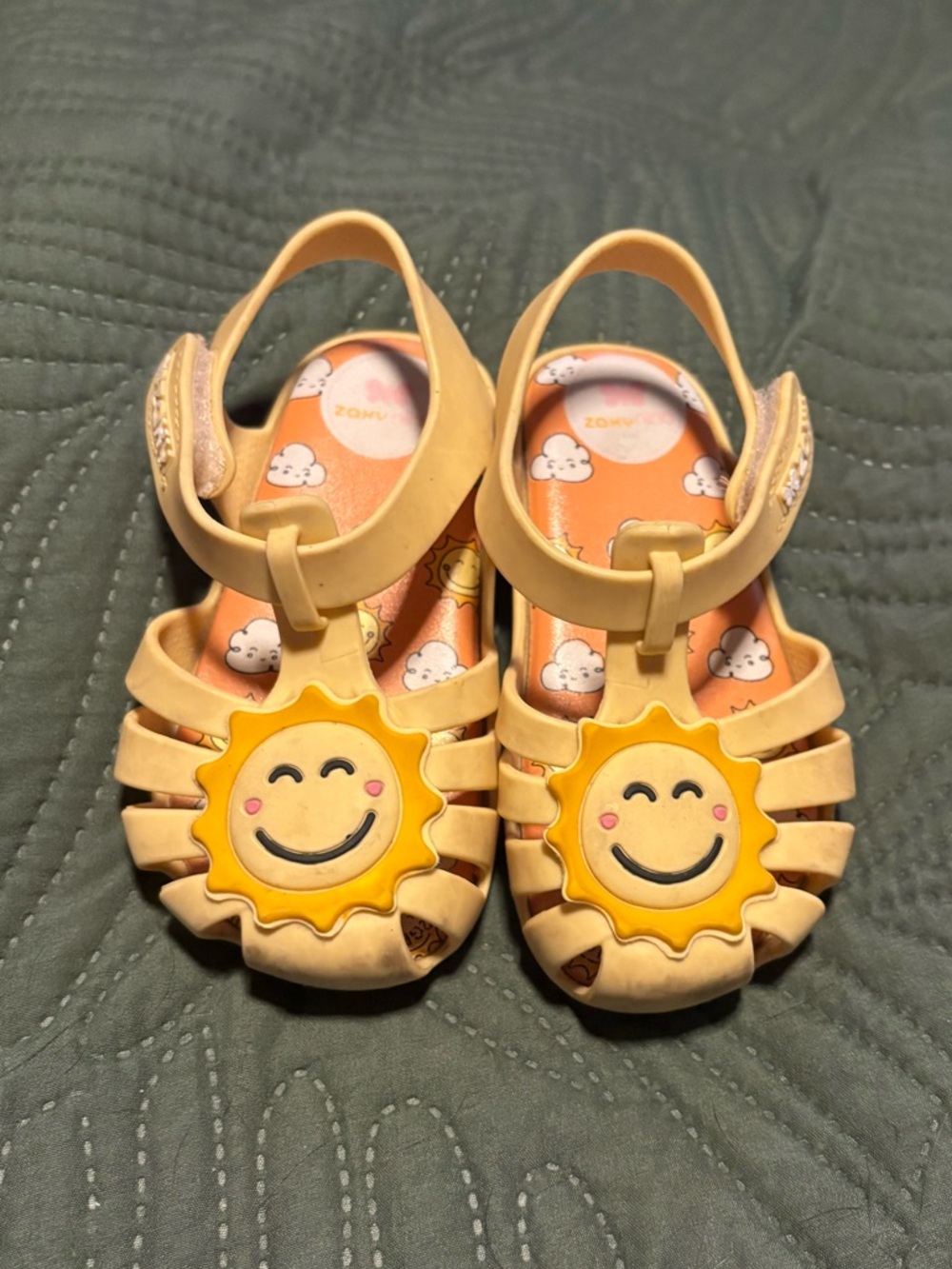 Kids Yellow Sun Jelly Sandals